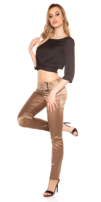 pants with sewed belt Cappuccino